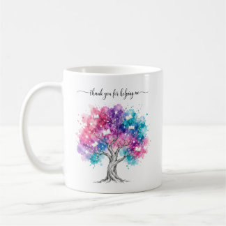 Caneca De Café Árvore em Aquarela Presente de Agradecimento para