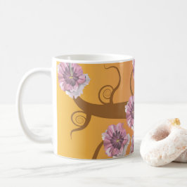 Caneca De Café Árvore Espiral Com Flor