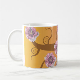 Caneca De Café Árvore Espiral Com Flor