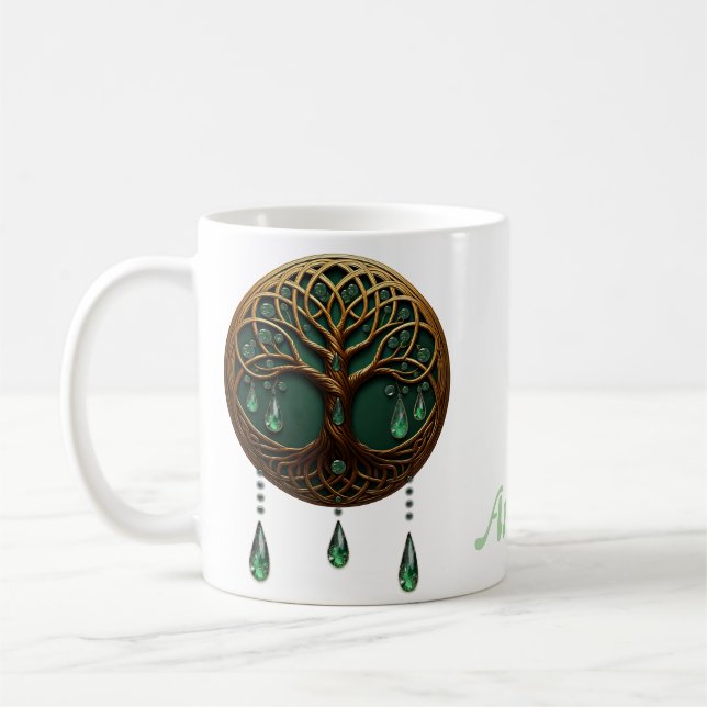 Caneca De Café Árvore estilizada da vida (Esquerda)