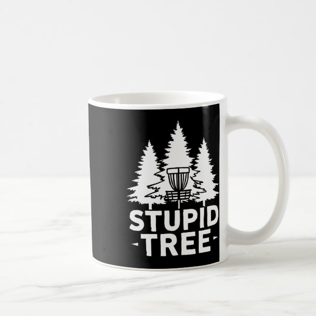 Caneca De Café Árvore Estúpida Disc Golf Frolf Engraçado _2  (Direita)