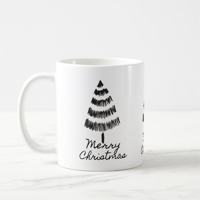 Caneca De Café Árvore Feliz de Natal (Esquerda)