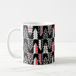 Caneca De Café Árvore Feliz de Natal abstrato geométrica moderna