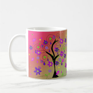Caneca De Café Árvore Floral Caprichosa