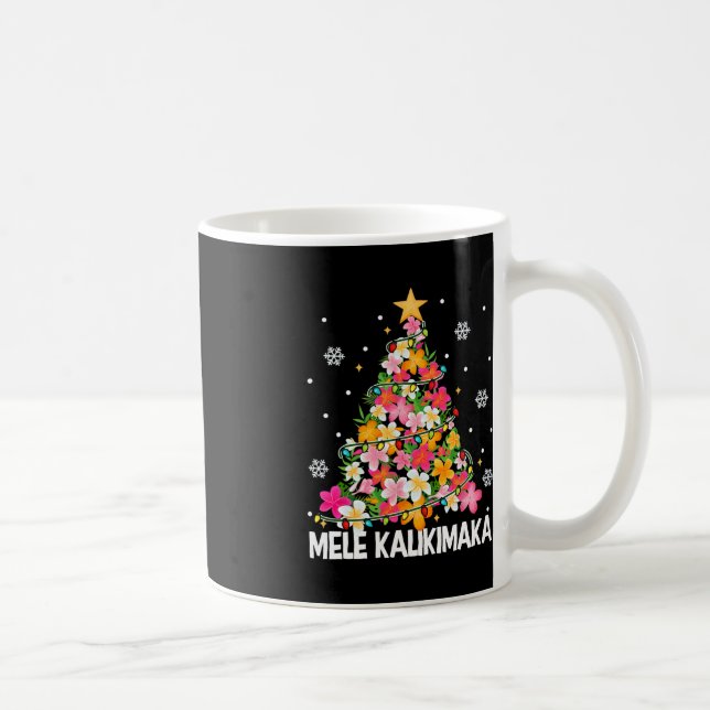 Caneca De Café Árvore Floral de Natal Havaiana Mele Kalikimaka Tr (Direita)
