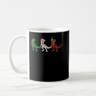 Caneca De Café Árvore Funny Dinosaur Xmas Luz Vermelha Xadrez T R