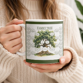 Caneca De Café Árvore Genealógica de Cinco Gerações Ancestralidad