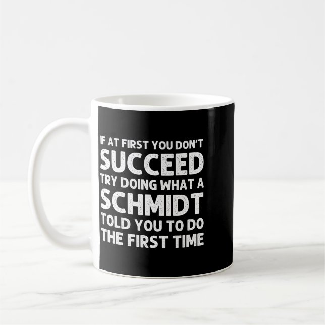 Caneca De Café Árvore genealógica engraçada do sobrenome Schmidt  (Esquerda)