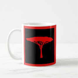 Caneca De Café Árvore Guarda-Chuva Vermelha