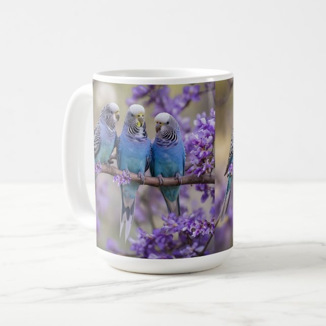 Caneca De Café Árvore Mais Chatter: Orçamentos Azuis Na Árvore De (Frente Esquerda)