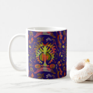Caneca De Café "Árvore Mística da Vida - Padrão de Arte Folk"