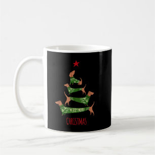 Caneca De Café Árvore Natal Dachshund T Mostra Pijama Engraçado X