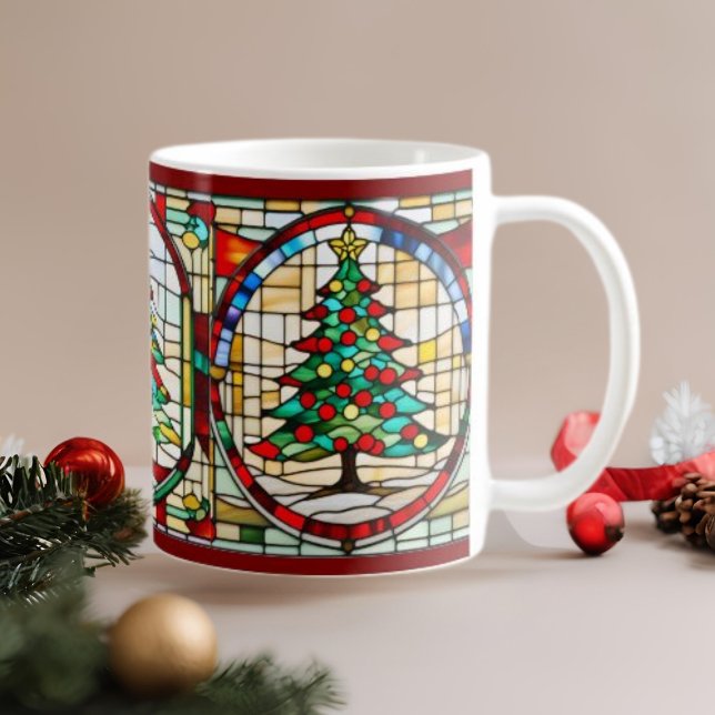 Caneca De Café Árvore Natal Vidro Arte Vidro (Criador carregado)