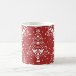 Caneca De Café Árvore Nórdica de Natal escandinava Magia