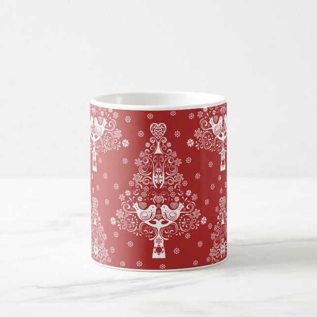 Caneca De Café Árvore Nórdica de Natal escandinava Magia (Centro)