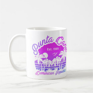 Caneca De Café Árvore Palm Dominicana Punta Cana Retro Sunset 80s