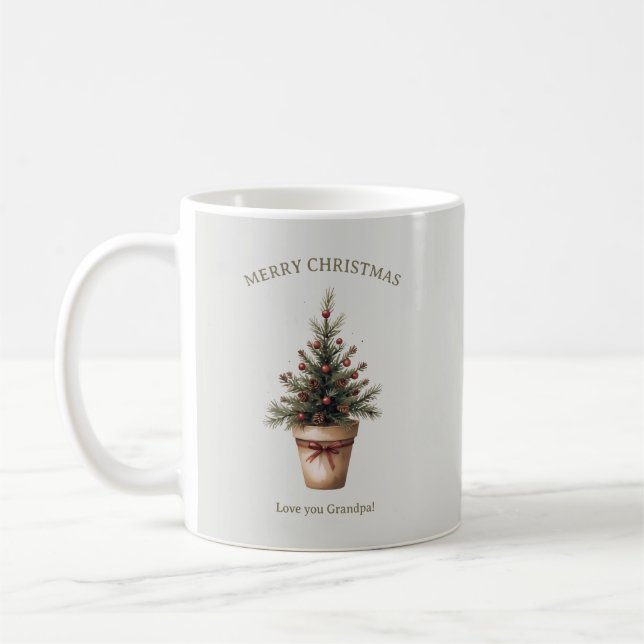 Caneca De Café Árvore pinecone de Natal costume de feriado (Esquerda)