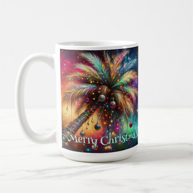 Caneca De Café Árvore Tropical de Natal Whimsso Vivid (Esquerda)