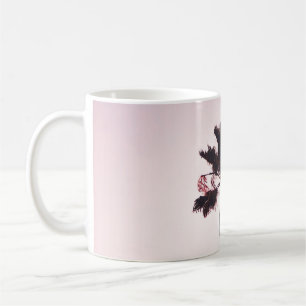 CANECA DE CAFÉ ÁRVORE VERDE CAUTEADA SOB PELE AZUL
