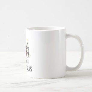 Caneca De Café Árvore Xadrez Natalina Aconchegante Vintage Sazona