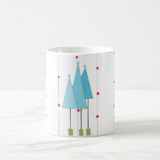 Caneca De Café Árvores Caprichosas Azuis