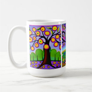 Caneca De Café Árvores Coloridas Arte Folclórica Arte Caprich