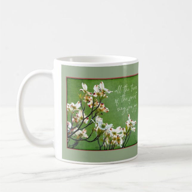 Caneca De Café Árvores da floresta cantam para alegria Dogwood (Esquerda)