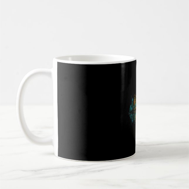 Caneca De Café Árvores da floresta reflexo do lago vida selvagem  (Esquerda)