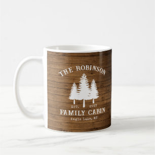 Caneca De Café Árvores de Cabina da Família Rustic Country Plank 