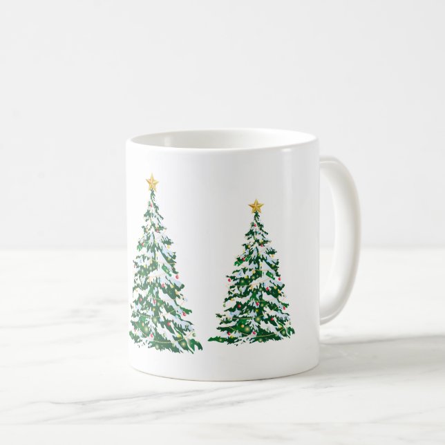 Caneca De Café Árvores de Mug de Natal (Frente Esquerda)