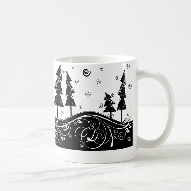 Caneca De Café &Árvores de Natal (Direita)