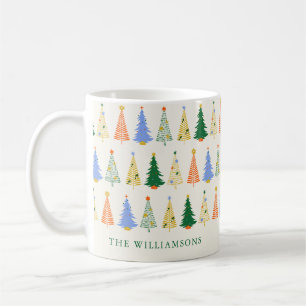 Caneca De Café Árvores de Natal Bonitas Personalizadas Vermelhas