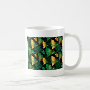 Caneca De Café árvores de natal de ouro negro
