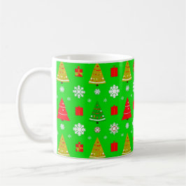 Caneca De Café Árvores de Natal e Flocos de Neve