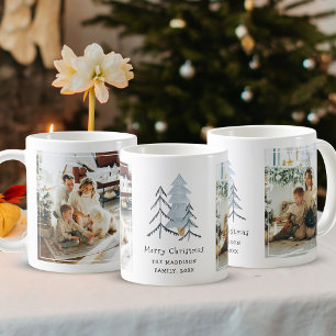Caneca De Café Árvores de Natal Escandinavas Fotos Personalizadas