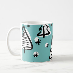 Caneca De Café Árvores de Natal escandinavas: gráficos de safra.
