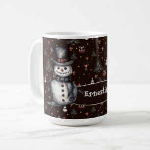 Caneca De Café Árvores de Natal Góticas, Neves Assustadores