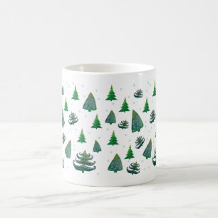 Caneca De Café Árvores de Natal Molho-Branco