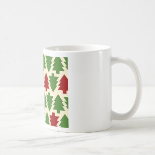 Caneca De Café Árvores de Natal Padrão de Feriado