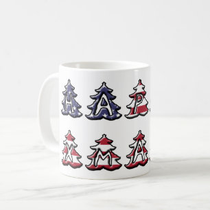 Caneca De Café Árvores de Natal Patriotas Felizes XMAS