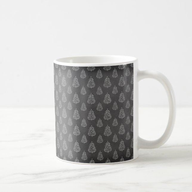 CANECA DE CAFÉ ÁRVORES DE NATAL PRETAS E BRANCAS DE FERIADO (Direita)
