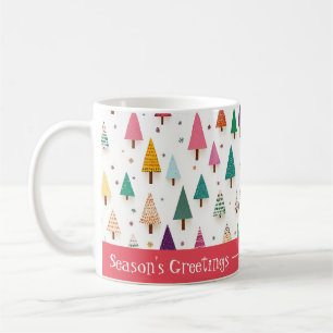 Caneca De Café Árvores de Natal Retro Bonitas