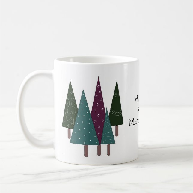 Caneca De Café Árvores de Natal Whimsical (Esquerda)