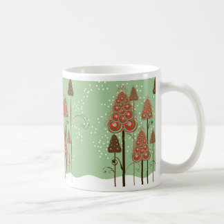 Caneca De Café Árvores de Natal Whimsical Snow Winter Wonderland