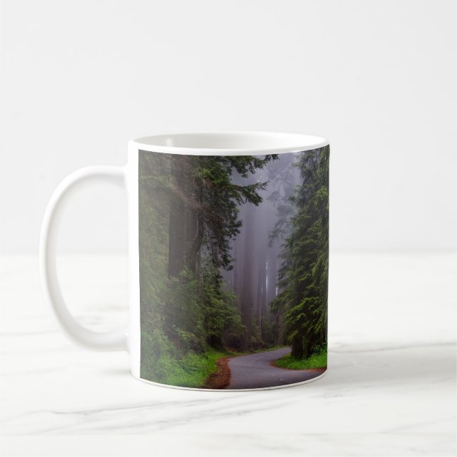 Caneca De Café Árvores de Sequoias Vermelhas Gigantes, Winding Ro (Esquerda)