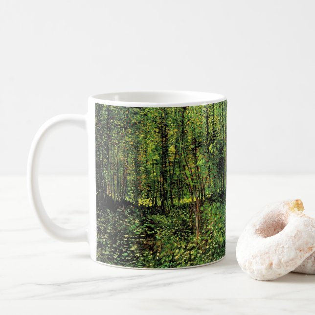 Caneca De Café Árvores e Subcrescimento por Vincent van Gogh (Com Donut)