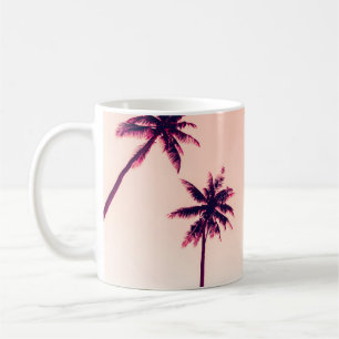 Caneca De Café Árvores tropicais de coco de palma na natureza do