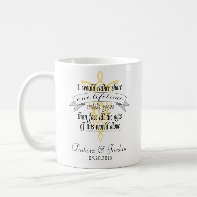 Caneca De Café Arwen "One Lifetime With You" Cita Com Banner (Esquerda)