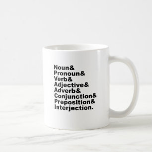 Caneca De Café As 8 Partes do Discurso na Língua Inglesa