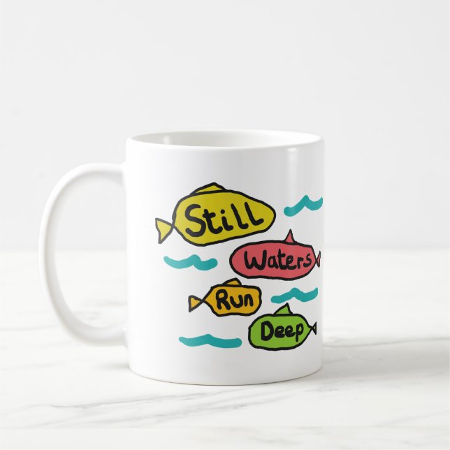 Caneca De Café As Águas Estáticas Correm Profundamente (Esquerda)